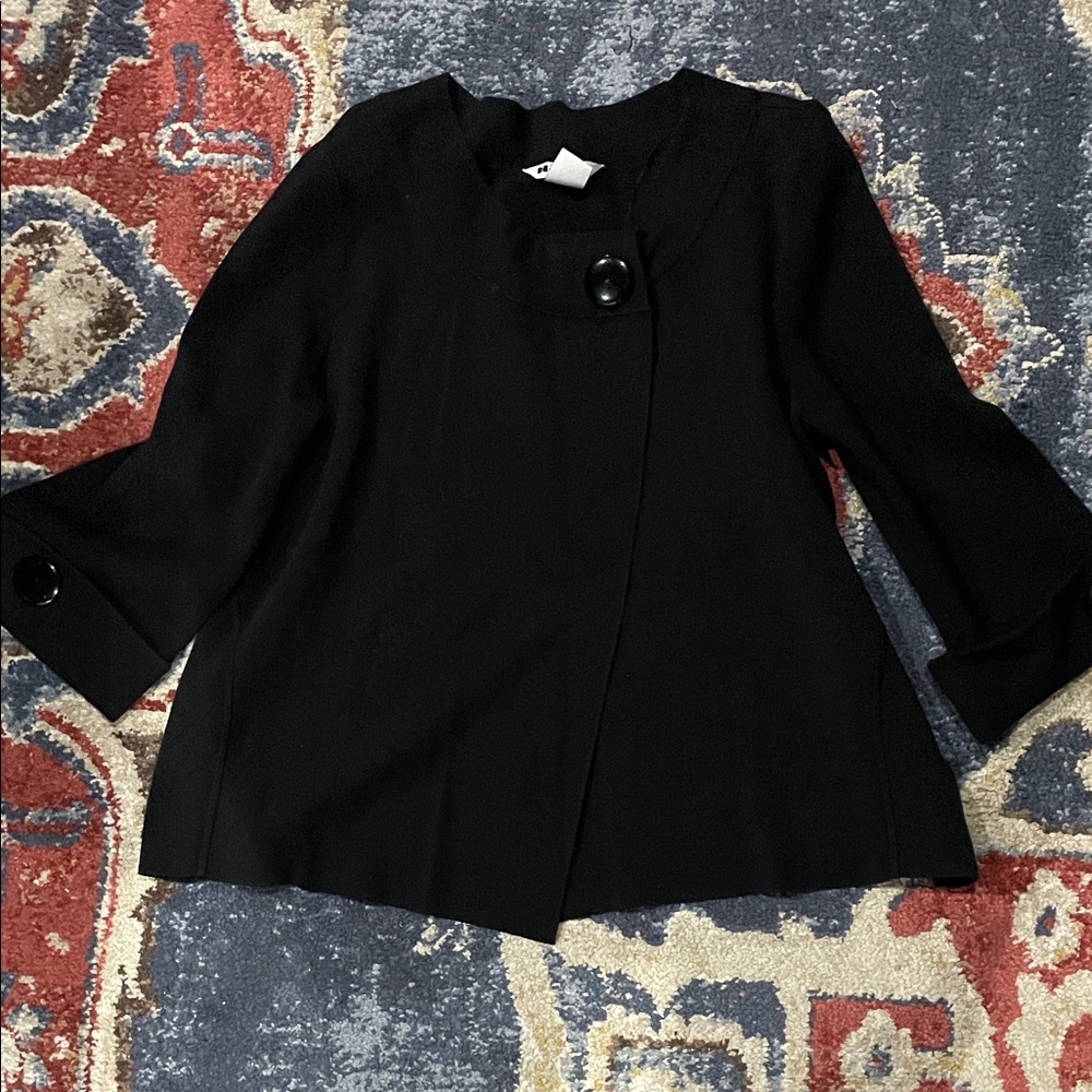 Nygard Collection Chic Black Women's Sweater with Button Detail
